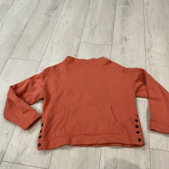 Madewell MWL Betterterry Mockneck Side-Button Sweatshirt Terracotta Size MEDIUM - Picture 1 of 7